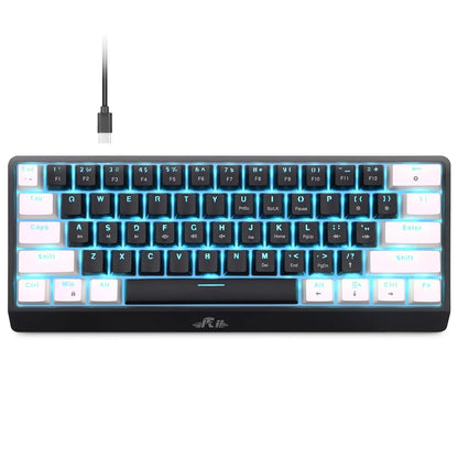 Rii RK806 60% Mechanical Gaming Keyboard,61 Keys Compact Wired Keyboard with Blue Backlight,Clicky Blue Switch,Anti-ghosting