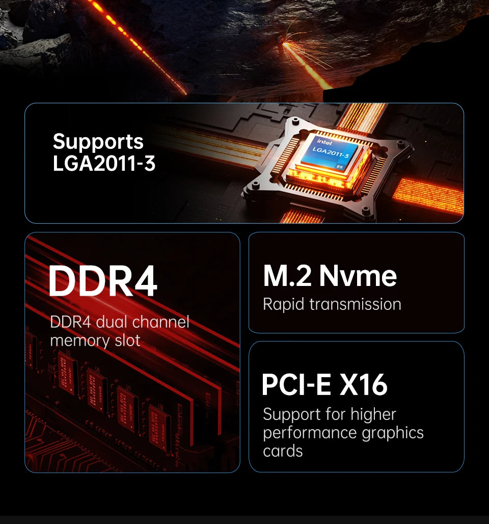 QIYIDA X99 Motherboard LGA 2011 3 Xeon CPU E5 V3 V4 DDR4 RAM NVME M.2 PCI3.0 16X SATA M-ATX