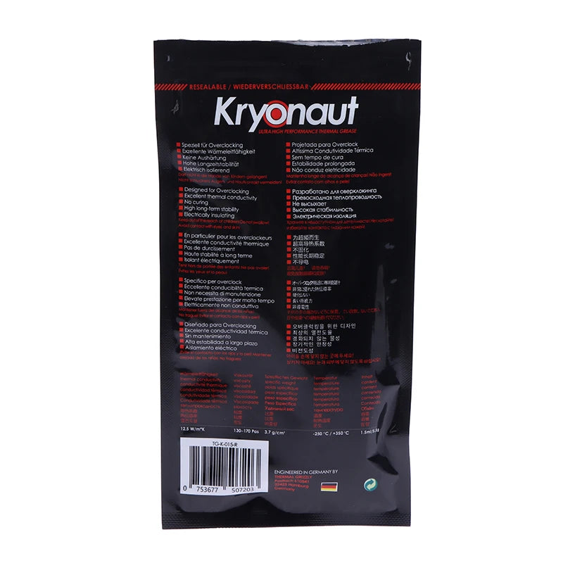 【C】5.5g Thermal Grizzly Kryonaut Extreme KE Thermal Paste For CPU/GPU Cooler Large Capacity Compound Cooling Silicone Grease