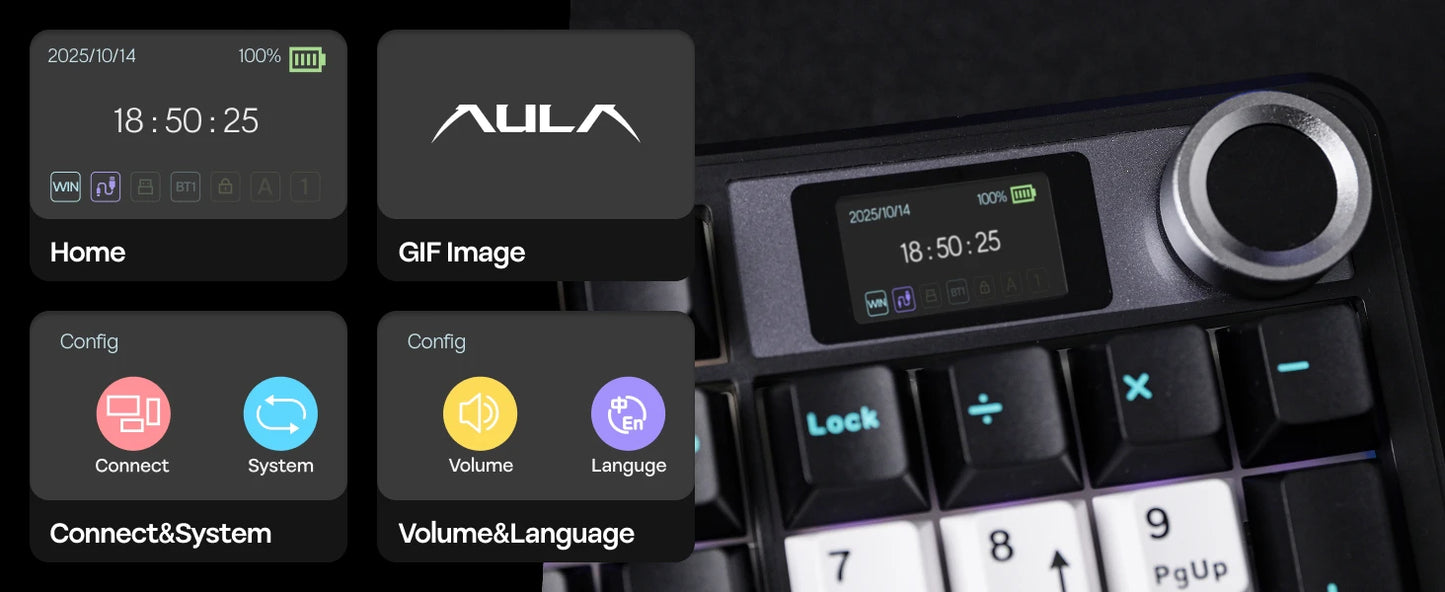 EPOMAKER X AULA F108 PRO Full Size 100% ANSI Layout Hot Swap Wired/2.4GHz/Bluetooth Wireless Mechanical Keyboard RGB Backlight