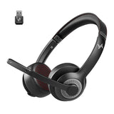 JIAMQISHI EH02U Wireless Bluetooth Headset ANC MIC for Work Computer Headphones USB Dongle Mute Mic for MacBook Headset Phone