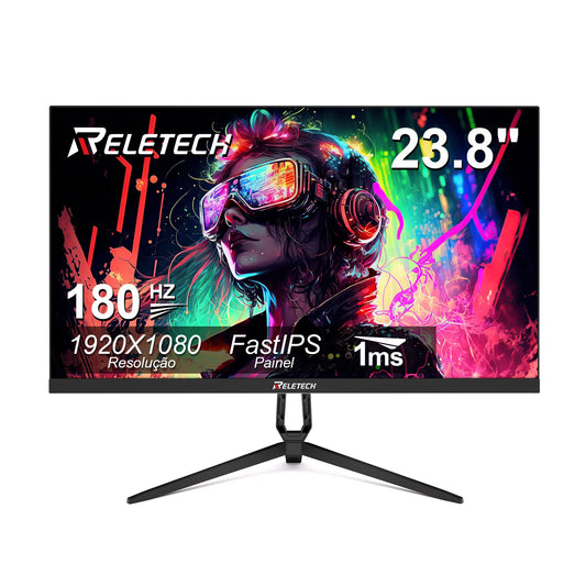Reletech Monitor 23.8Inch 180Hz Gaming Monitor 1080P FastIPS G-Sync/FreeSync HDR Support VESA Wall Mount Low Blue Light
