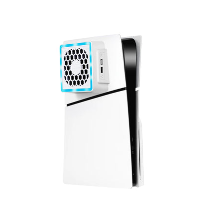 LED Cooling Fan Cooler 3 Gears Adjustable 5V 2.4A Light Strip 8 Lighting Modes Decoration Gaming Accessories for PS5 slim