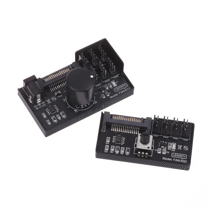 PWM Fan Speed Controller SATA DC Power On 4Pin Fan Governor NAS Server Fan Speed Regulator 4-Way 6-Way PWM Fan HUB Control
