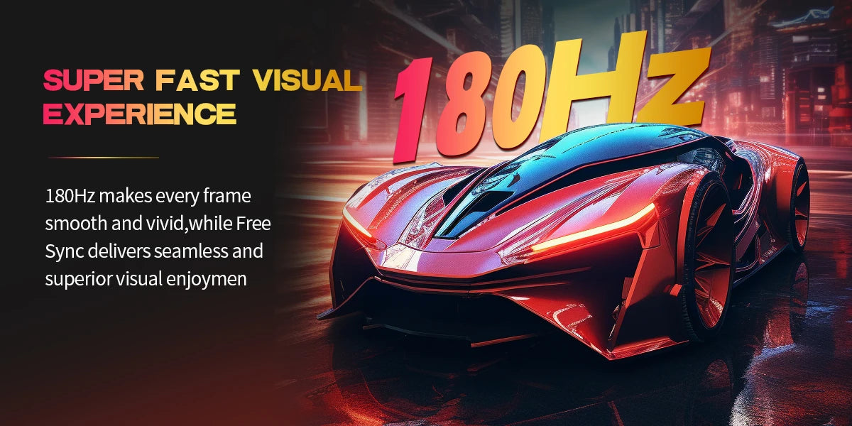 Gawfolk 27 inch Curved Gaming Monitor,180Hz PC Monitor Full HD 1080P, Frameless 1800R Computer Display with FreeSync & Eye-Care
