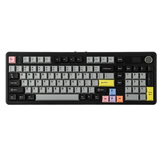 EPOMAKER TH99 PRO 96% ANSI US Layout Gasket-Mounted Wired/BT/2.4Ghz Wireless Mechanical Gaming Keyboard with Screen & Knob